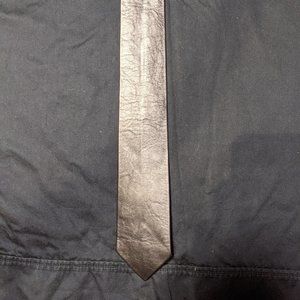 Black leather necktie
